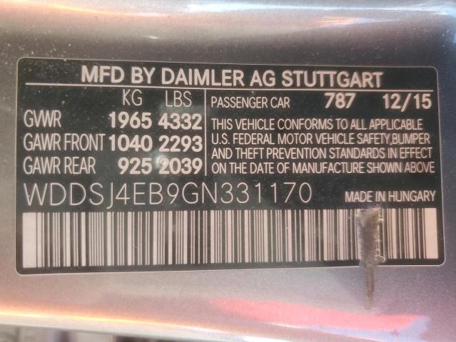 WDDSJ4EB9GN331170 - 2016 MERCEDES-BENZ CLA 250 GRAY photo 12