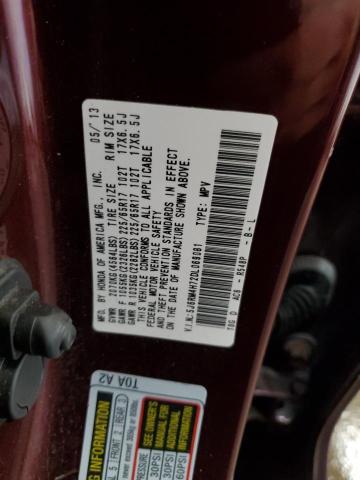 5J6RM4H72DL069081 - 2013 HONDA CR-V EXL Bordo foto 14