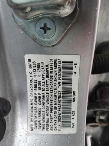 19XFA1F64AE070473 - 2010 HONDA CIVIC LX-S Արծաթագույն լուսանկար 12