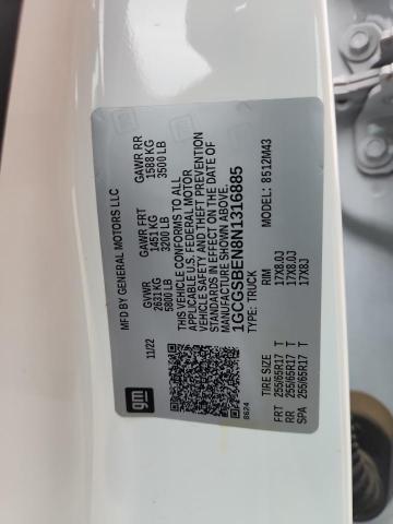 1GCGSBEN8N1316885 - 2022 CHEVROLET COLORADO WHITE photo 12