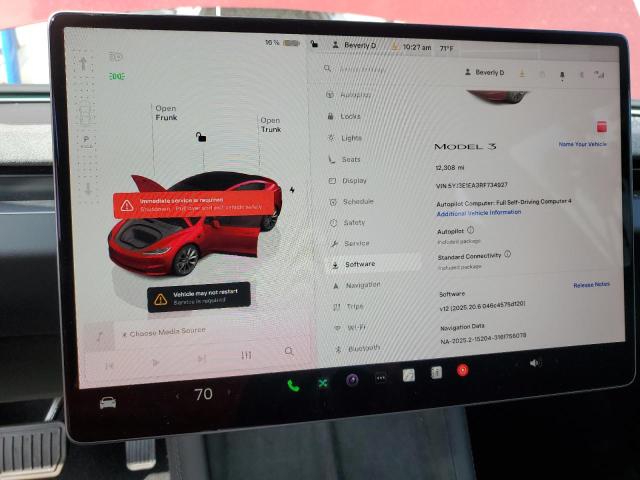 5YJ3E1EA3RF734927 - 2024 TESLA MODEL 3 Rojo foto 9