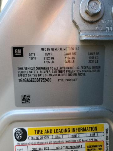 1G4GA5EC3BF252400 - 2011 BUICK LACROSSE CX Silber Foto 13