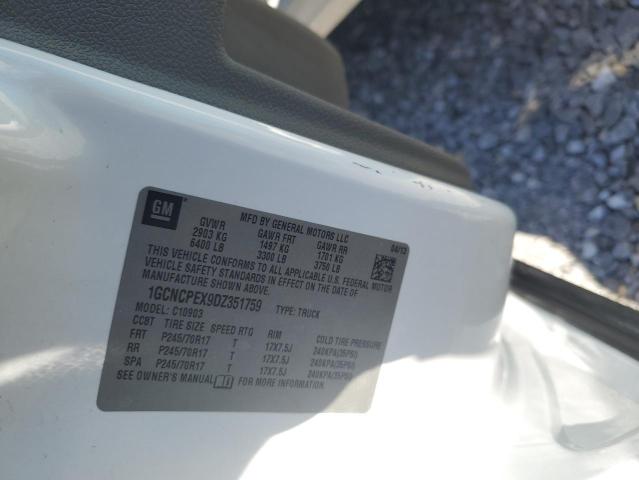 1GCNCPEX9DZ351759 - 2013 CHEVROLET SILVERADO C1500 WHITE photo 12