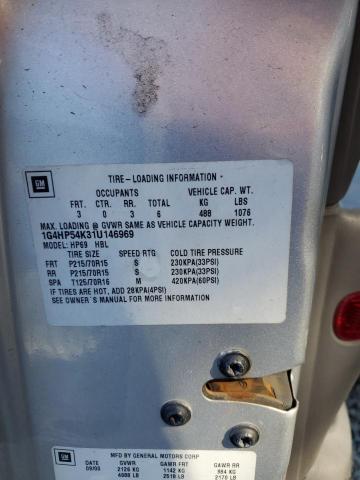 1G4HP54K31U146969 - 2001 BUICK LESABRE CUSTOM فضي صورة 12