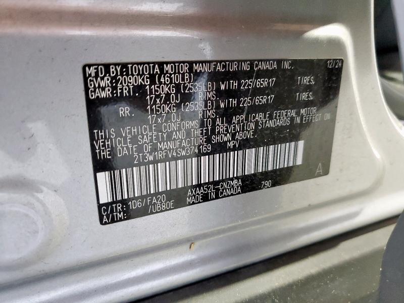 2T3W1RFV4SW374169 - 2025 TOYOTA RAV4 XLE SILVER photo 13