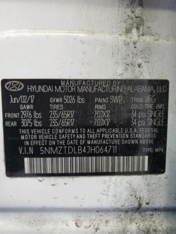 5NMZTDLB4JH064711 - 2018 HYUNDAI SANTA FE S 白色 照片 13