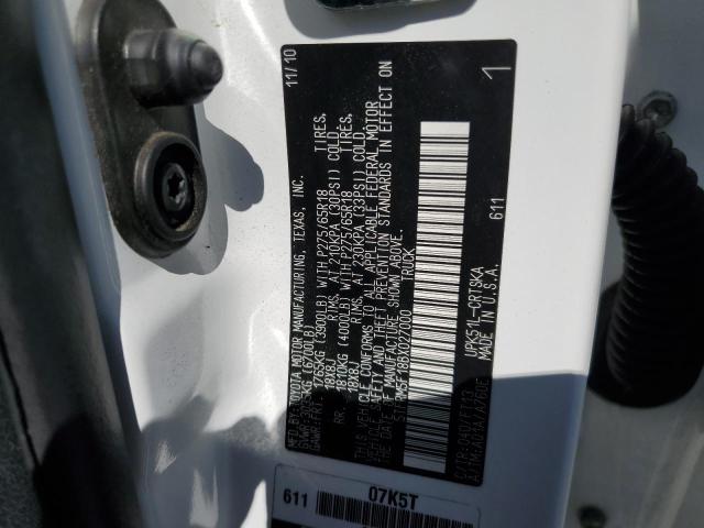 5TFRM5F18BX027000 - 2011 TOYOTA TUNDRA DOUBLE CAB SR5 WHITE photo 12