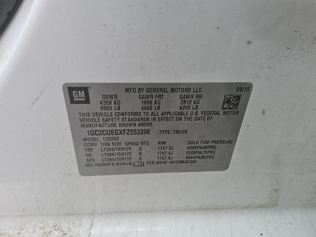 1GC2CUEGXFZ553398 - 2015 CHEVROLET SILVERADO C2500 HEAVY DUTY WHITE photo 12