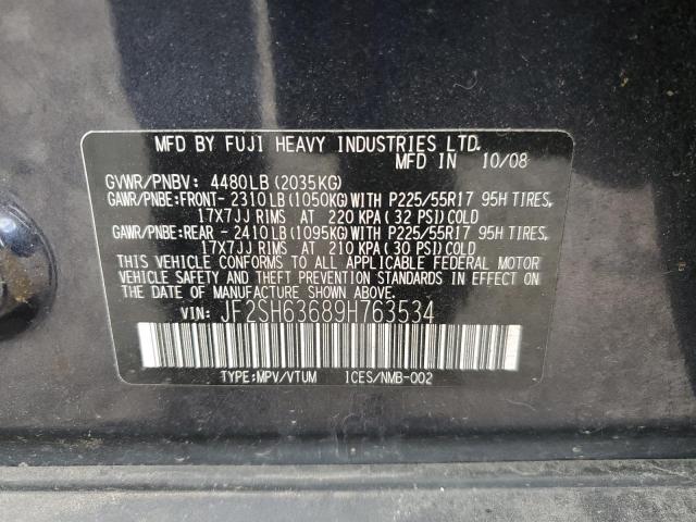 JF2SH63689H763534 - 2009 SUBARU FORESTER 2.5X PREMIUM CHARCOAL photo 13