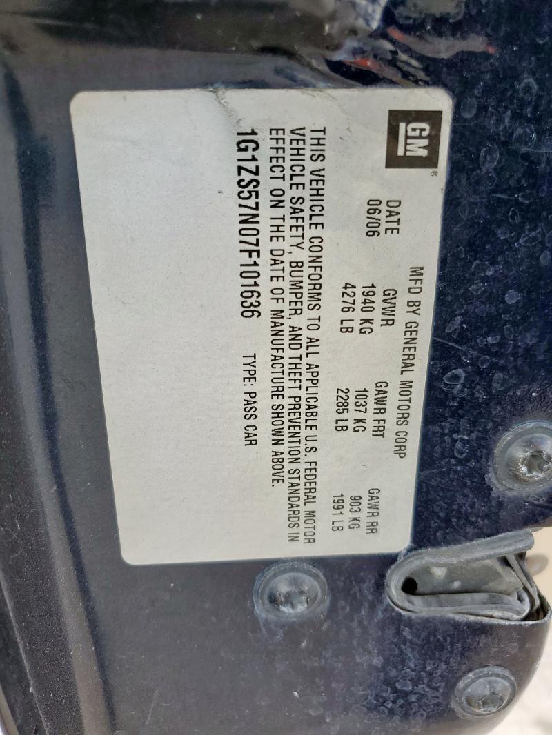 1G1ZS57N07F101636 - 2007 CHEVROLET MALIBU LS Көк фото 13