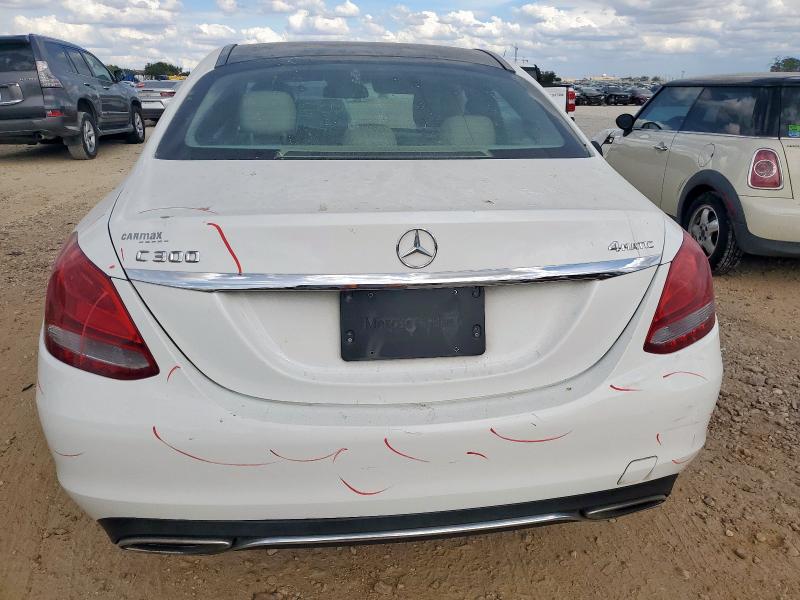 55SWF4KB4GU154395 - 2016 MERCEDES-BENZ C 300 4MATIC WHITE photo 6