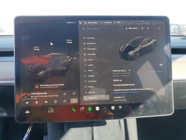 7SAYGDEE3PF907060 - 2023 TESLA MODEL Y أسود صورة 9