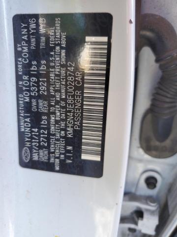 KMHGN4JE8FU028742 - 2015 HYUNDAI GENESIS 3.8L 白色 照片 13