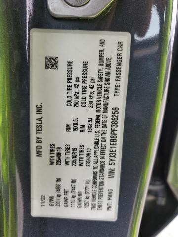 5YJ3E1EB8PF386256 - 2023 TESLA MODEL 3 ნაცრისფერი ფოტო 12