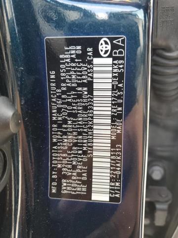 5YFBURHE2KP863327 - 2019 TOYOTA COROLLA L Көк фото 12