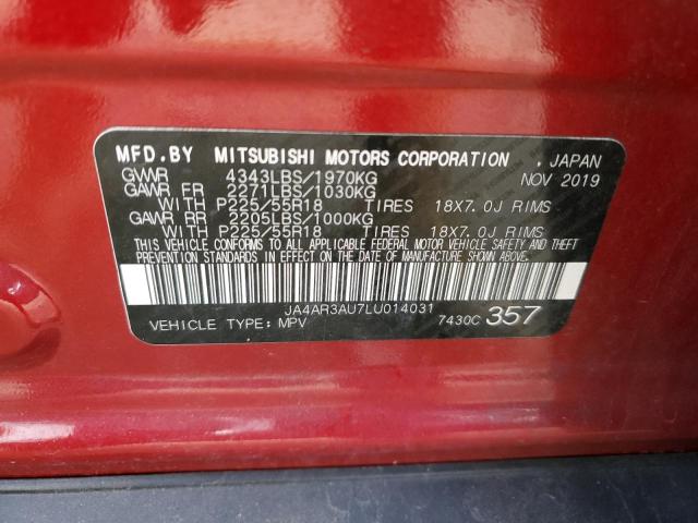 JA4AR3AU7LU014031 - 2020 MITSUBISHI OUTLANDER SPORT ES Կարմիր լուսանկար 14