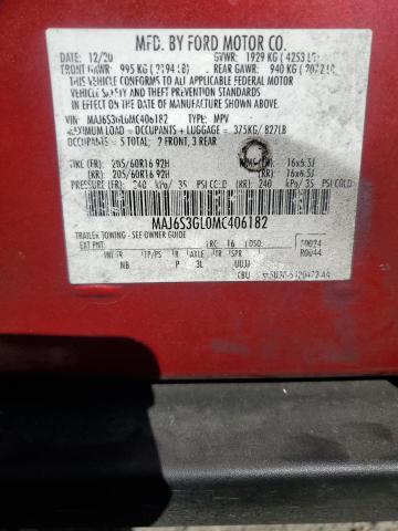 MAJ6S3GL0MC406182 - 2021 FORD ECOSPORT SE Kırmızı fotoğraf 13