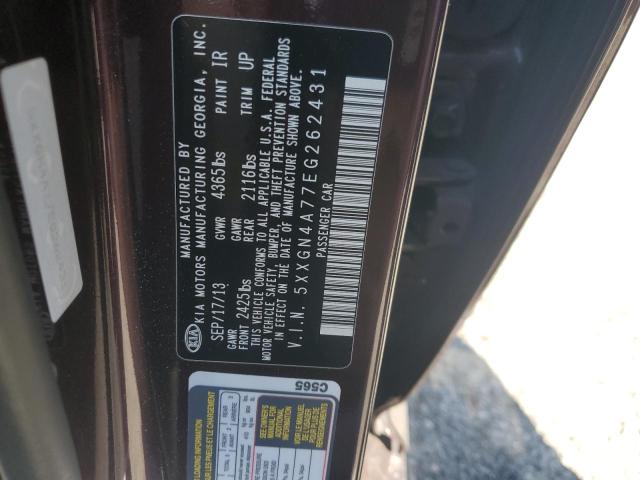 5XXGN4A77EG262431 - 2014 KIA OPTIMA EX BURGUNDY photo 13