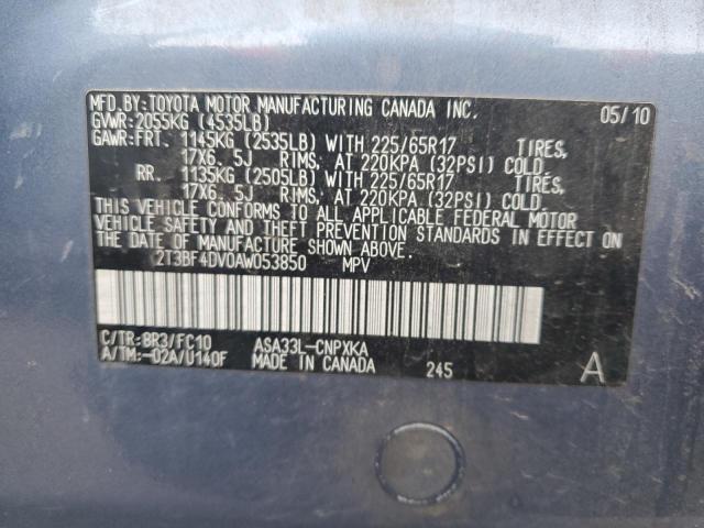 2T3BF4DV0AW053850 - 2010 TOYOTA RAV4 BLUE photo 13