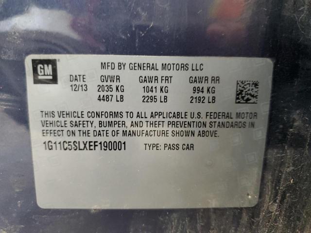 1G11C5SLXEF190001 - 2014 CHEVROLET MALIBU 1LT BLUE photo 12