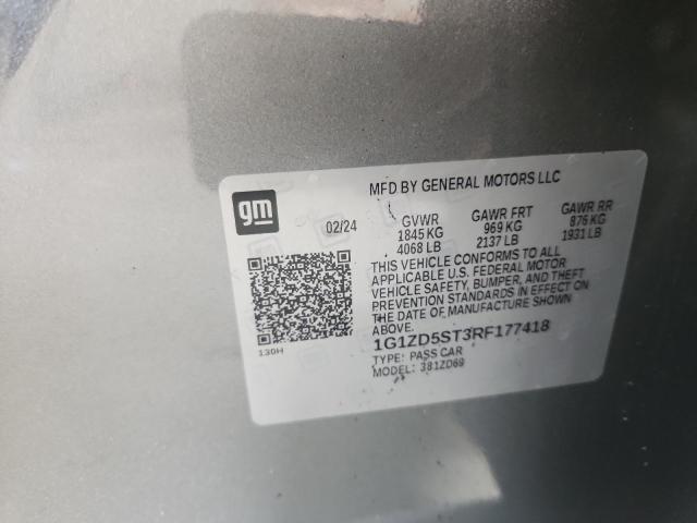 1G1ZD5ST3RF177418 - 2024 CHEV MALIBU LT ნაცრისფერი ფოტო 12