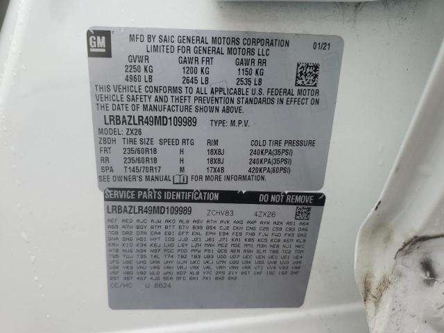 LRBAZLR49MD109989 - 2021 BUICK ENVISION PREFERRED თეთრი ფოტო 14