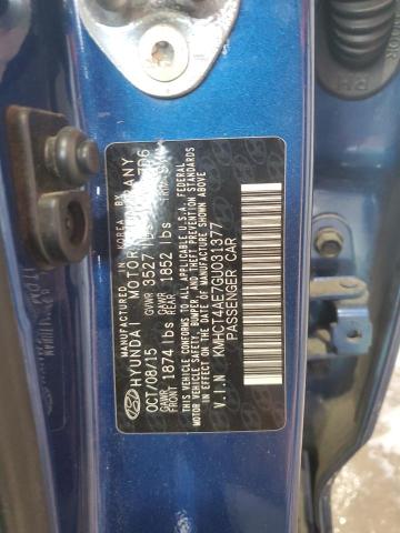 KMHCT4AE7GU031377 - 2016 HYUNDAI ACCENT SE 蓝色 照片 12