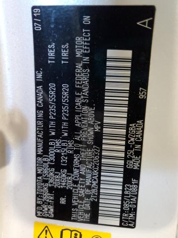 2T2BZMCAXKC206327 - 2019 LEXUS RX 350 BASE 白色 照片 13