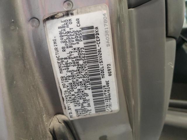 4T1BG22K5YU656273 - 2000 TOYOTA CAMRY CE Boz foto 12