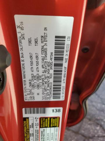 3TMCZ5AN3GM036122 - 2016 TOYOTA TACOMA DOUBLE CAB 红色 照片 12