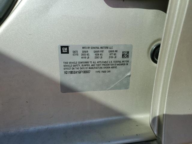 1G11B5SA1GF106667 - 2016 CHEVROLET MALIBU LIMITED LS GOLD photo 12