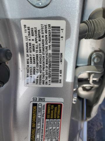 19XFA1F99AE017231 - 2010 HONDA CIVIC EXL 银色 照片 12