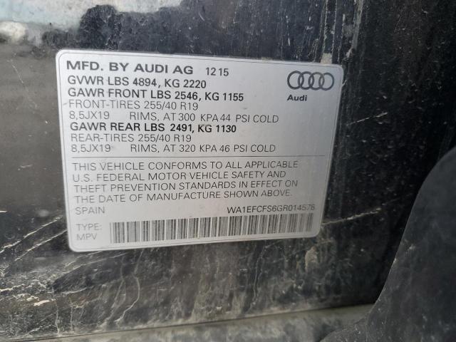 WA1EFCFS6GR014578 - 2016 AUDI Q3 PREMIUM PLUS Siyah fotoğraf 13