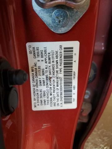 2HGFB6E50DH701037 - 2013 HONDA CIVIC SI RED photo 12