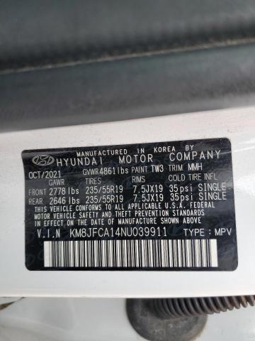 KM8JFCA14NU039911 - 2022 HYUNDAI TUCSON SEL CONVENIENCE Ақ фото 14