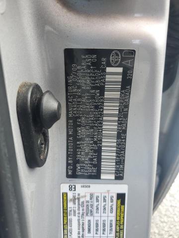 2T1BU4EE2AC243793 - 2010 TOYOTA COROLLA BASE SILVER photo 12