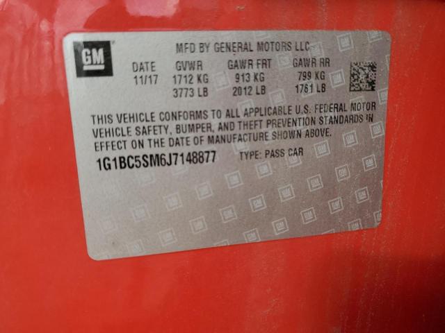 1G1BC5SM6J7148877 - 2018 CHEVROLET CRUZE LS წითელი ფოტო 13