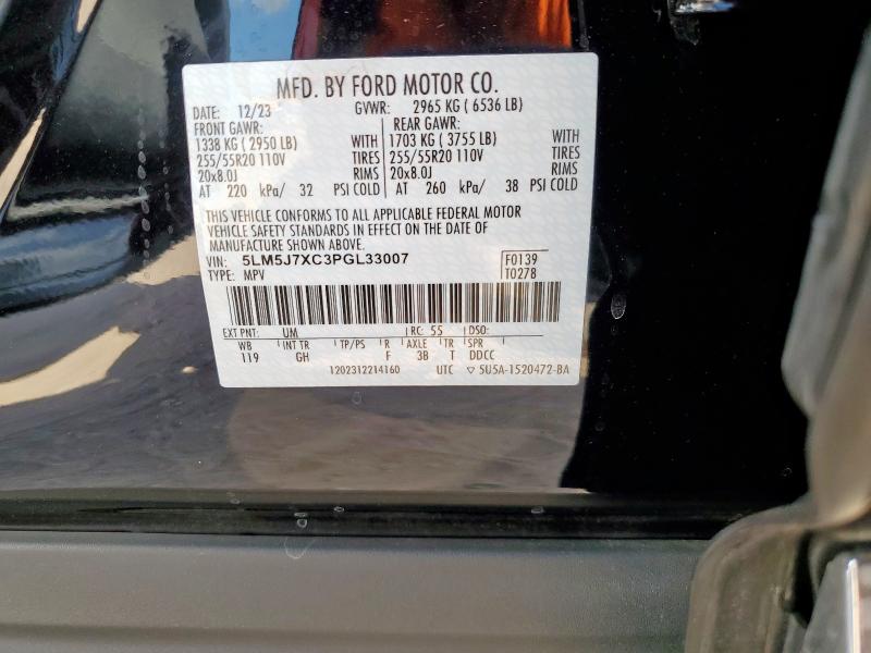 5LM5J7XC3PGL33007 - 2023 LINCOLN AVIATOR RESERVE 黑色 照片 13