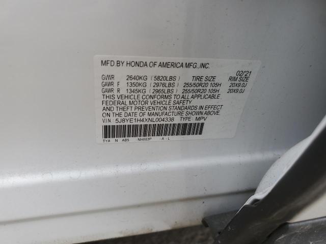 5J8YE1H4XNL004338 - 2022 ACURA MDX TECHNOLOGY Սպիտակ լուսանկար 12