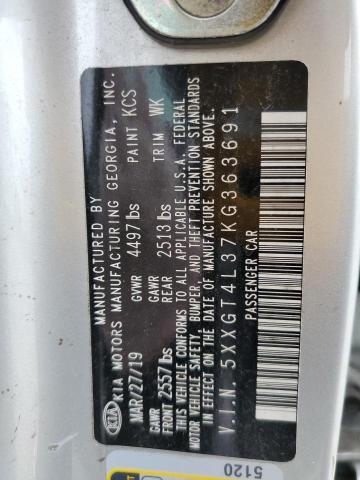 5XXGT4L37KG363691 - 2019 KIA OPTIMA LX 银色 照片 12