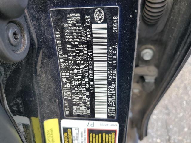 4T1BF1FK8HU327011 - 2017 TOYOTA CAMRY LE BLACK photo 13