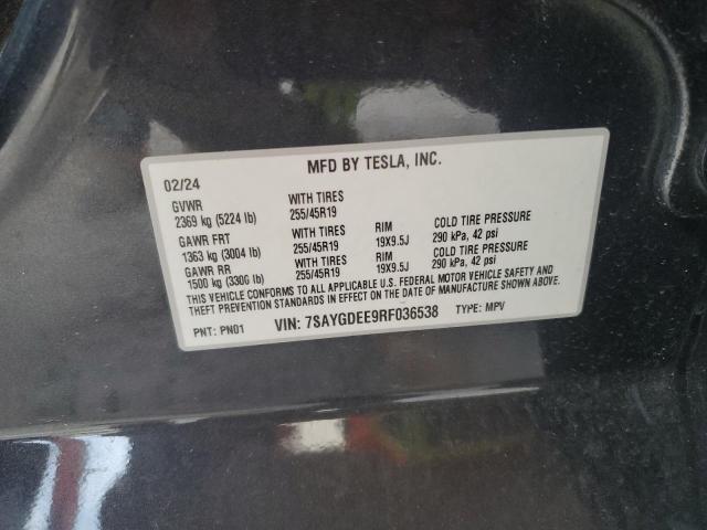 7SAYGDEE9RF036538 - 2024 TESLA MODEL Y 石墨色 照片 13