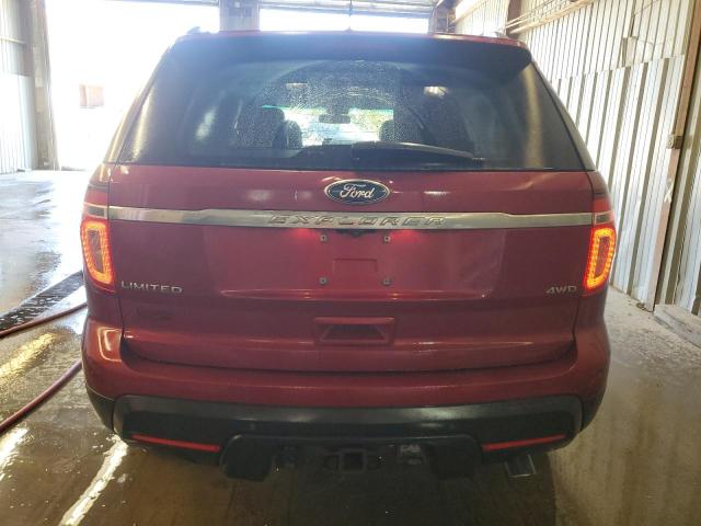 1FM5K8F81FGB38198 - 2015 FORD EXPLORER LIMITED RED photo 6