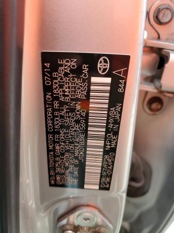 JTDKDTB3XE1569140 - 2014 TOYOTA PRIUS C SILVER photo 13