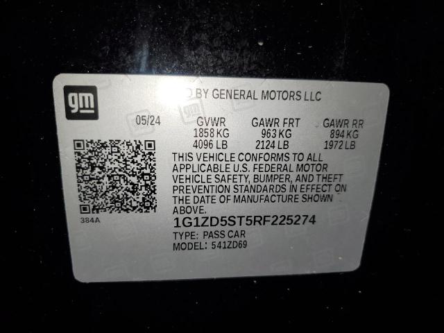 1G1ZD5ST5RF225274 - 2024 CHEVROLET MALIBU LT 黑色 照片 12