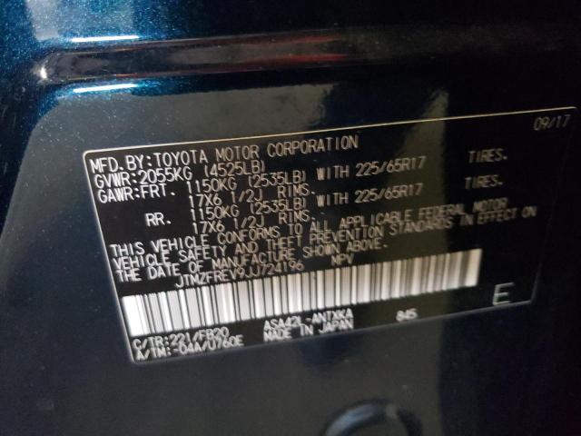 JTMZFREV9JJ724196 - 2018 TOYOTA RAV4 LE 蓝色 照片 13