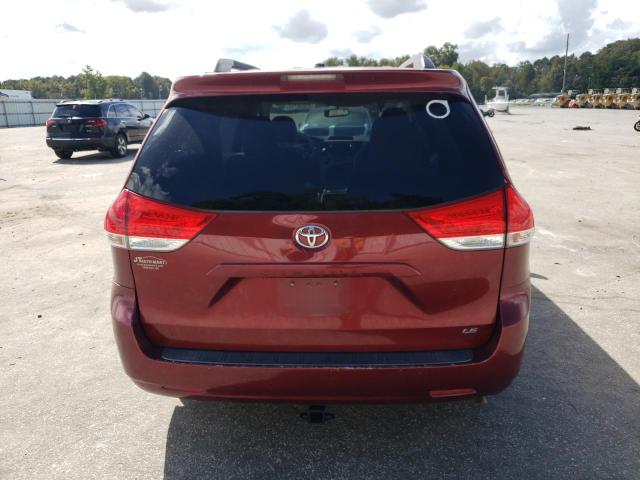 5TDKK3DC8BS118287 - 2011 TOYOTA SIENNA LE 勃艮第红 照片 6