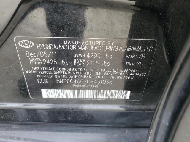 5NPEC4AC2CH431038 - 2012 HYUNDAI SONATA SE 黑色 照片 12