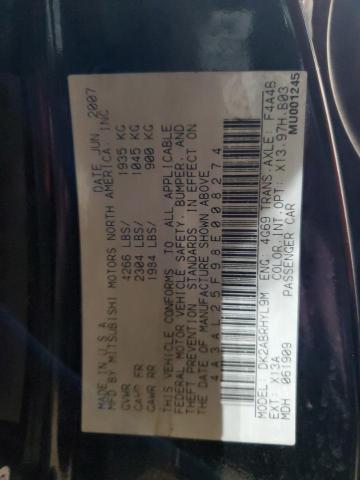 4A3AL25F98E008274 - 2008 MITSUBISHI ECLIPSE SPYDER GS 黑色 照片 12