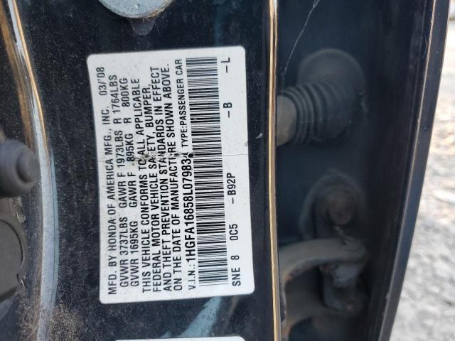 1HGFA16858L079834 - 2008 HONDA CIVIC EX გრაფიტი ფოტო 12